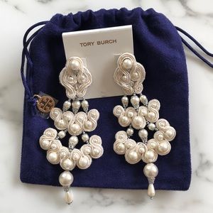 Tory Burch Beaded Chandelier Earrings